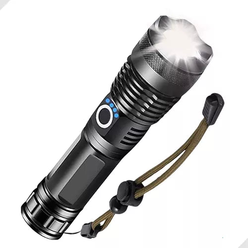 Lanterna Tática LED T9 P50 168000W 327000 Lúmens Zoom 2000x