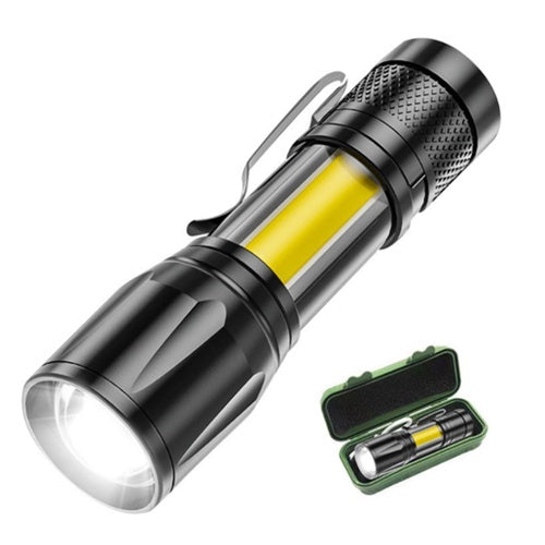 Mini Lanterna Tática Com Led E Zoom Recarregável